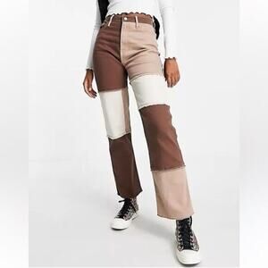 Hollister Patchwork Ultra High-Rise Dad Jeans (25 x 31)